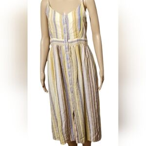 Heyton Linen-blend Spaghetti Strap Summer Dress with side pockets / Sz S